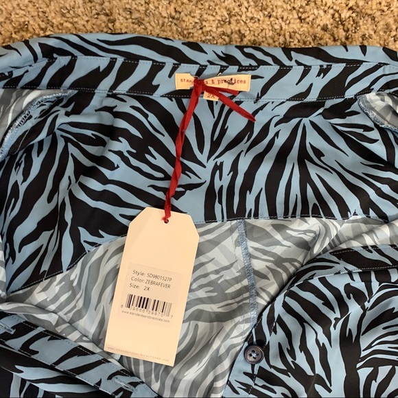 Standards & Practices blue Zebra Fever dress NWT - Picture 6 of 14